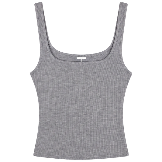 Grey Ribbed Tank Top