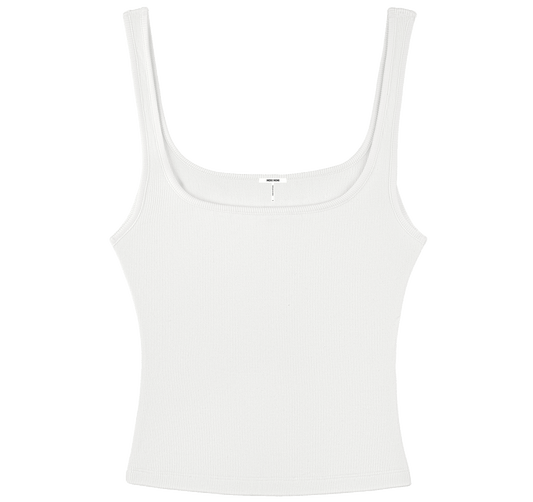 White Ribbed Tank Top
